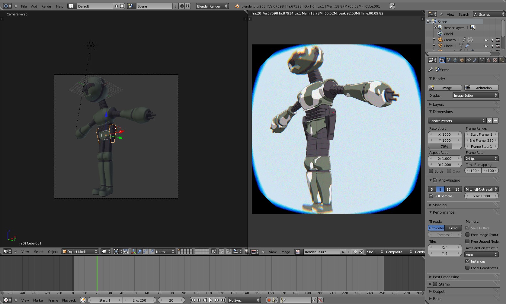 blender 3d 2.63『ロボット制作の続き』足とちょっとした_a0011382_1332157.jpg