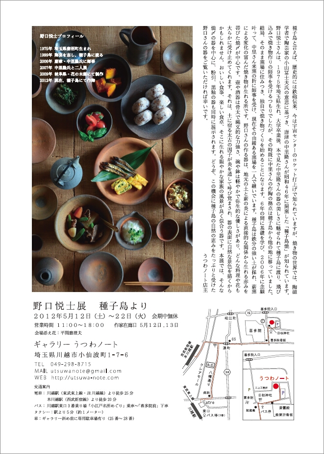 野口悦士 展　種子島より　展示予定品_d0087761_23411922.jpg