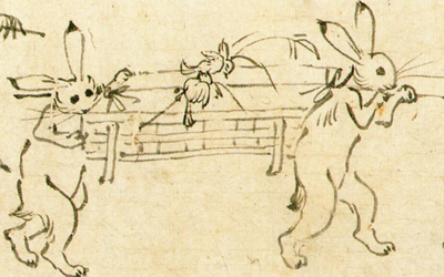 鳥獣人物戯画　＠NHK BSプレミアム:　額縁をくぐって物語の中へ_b0044404_10364095.jpg