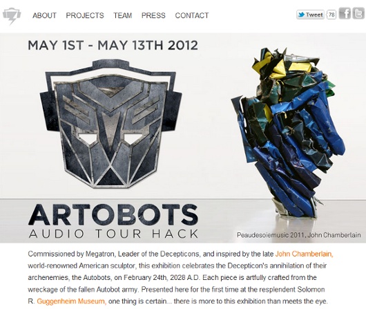 ニューヨークのグッゲンハイム美術館のポップ・カルチャーへの影響力、Audio Tour HackのArtobots_b0007805_0433289.jpg