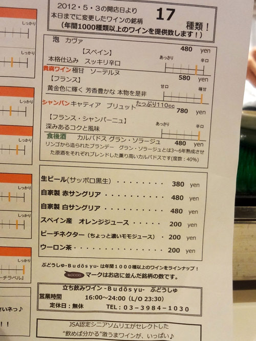 池袋 立ち飲みワイン Budosyu 5 3 Open翌日 偶然前を通りかかった酔っ払い いざ酔い日記