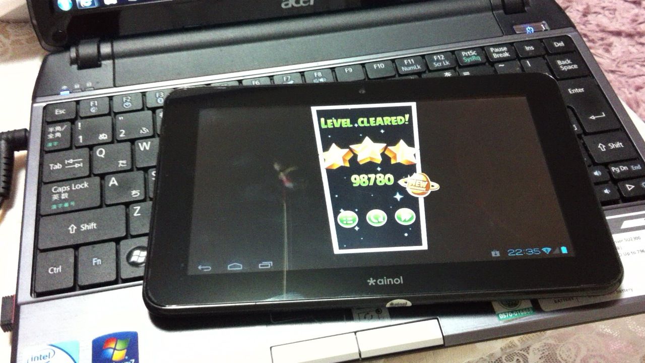 5/9　Novo7　AuroraでANGRY BIRDS SPACE　した。_f0116421_22524711.jpg