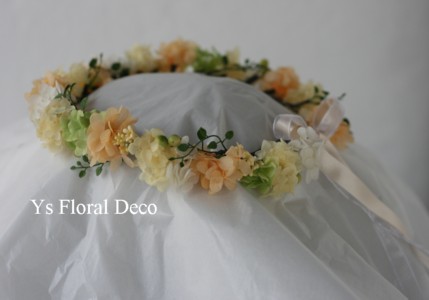 黄色とオレンジ色の花冠 セルリアン東急ホテルの新婦さんへ_b0113510_2262127.jpg