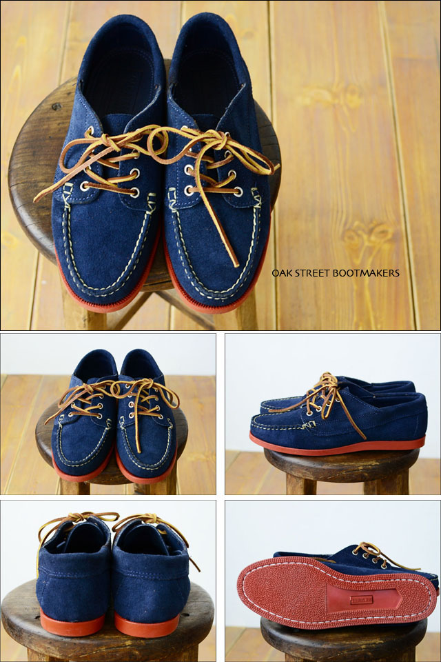 OAK STREET BOOTMAKERS [オークストリート・ブーツメーカー] Navy Suede Red Brick Sole Trail Oxford_f0051306_16571167.jpg