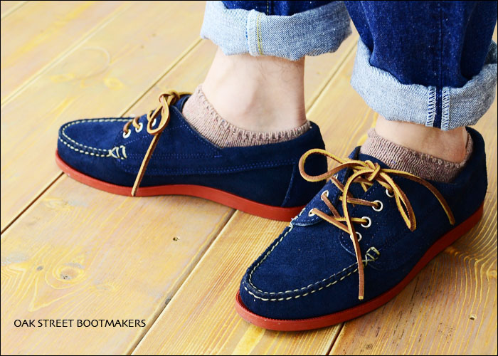 OAK STREET BOOTMAKERS [オークストリート・ブーツメーカー] Navy Suede Red Brick Sole Trail Oxford_f0051306_1657927.jpg