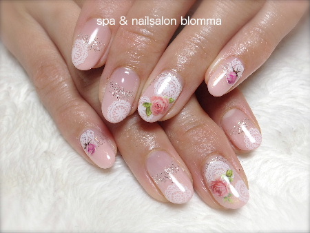 薔薇＆レースnail_a0233305_15365512.jpg