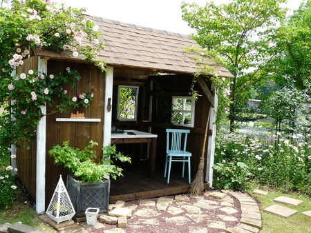 ガーデン小屋その後・・・と薔薇♪_d0168170_12383374.jpg