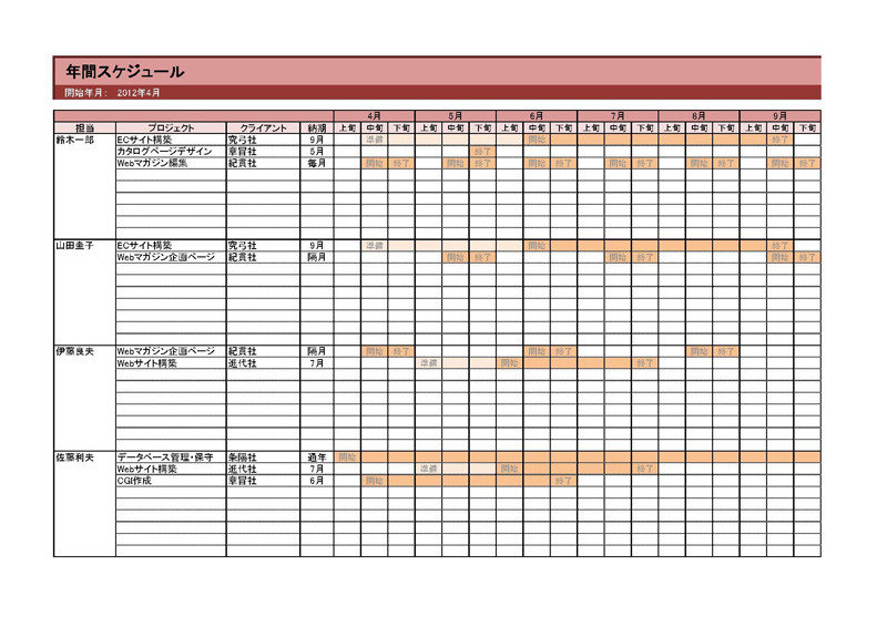 年間スケジュールを作成しよう エクセル I Tes アイテスプラス