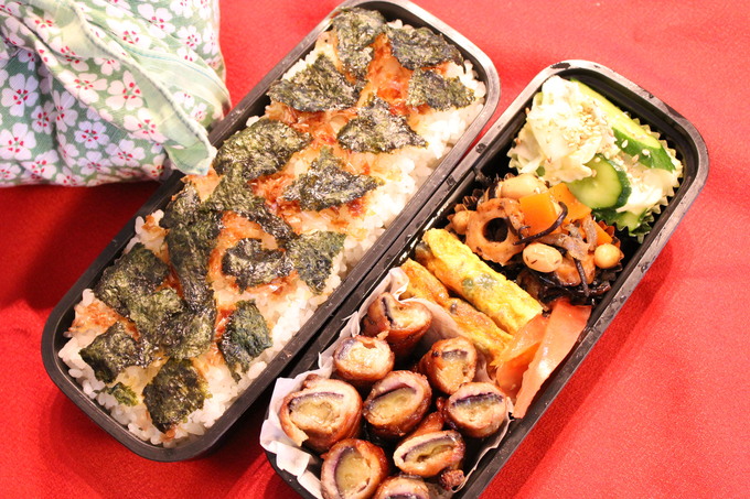 パパの通勤弁当　～なすの豚バラ肉巻き弁当～　お野菜たんまり副菜☆_d0207283_9201533.jpg