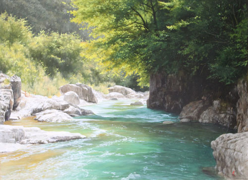 渓流の絵 哀惜の風景 渓流の絵 哀惜の風景