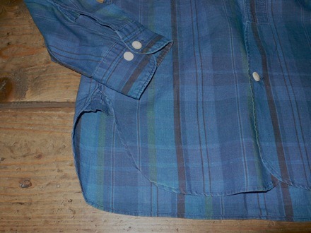 HAVER SACK　　　Indigo Check Stand Collar Shirts_c0134310_2228363.jpg