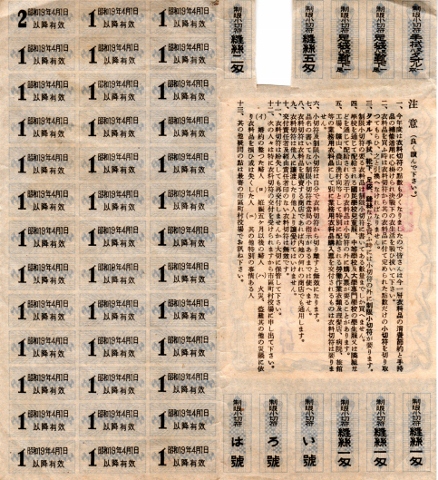 戦時期の山梨 8 衣料切符制 峡陽文庫 戦時期の山梨 8 衣料切符制 峡陽文庫