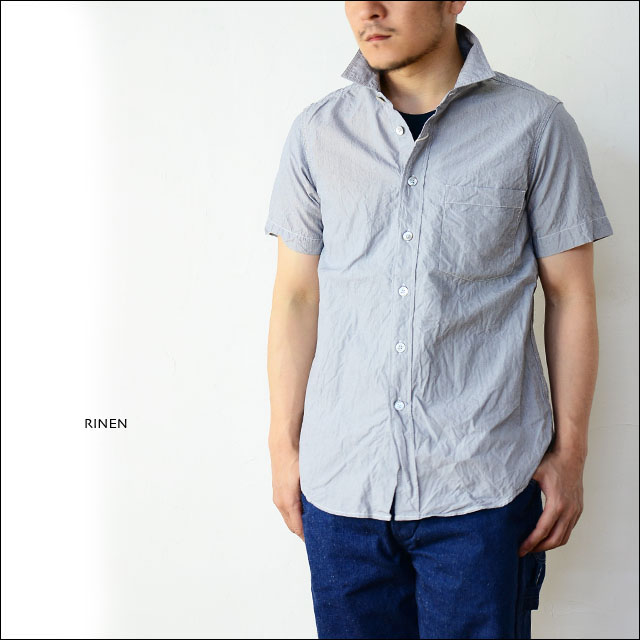 RINEN [リネン] 80/2ダウンプルーフ　ヘアラインストライプ 半袖シャツ[39205] [MEN\'S]　_f0051306_17555061.jpg