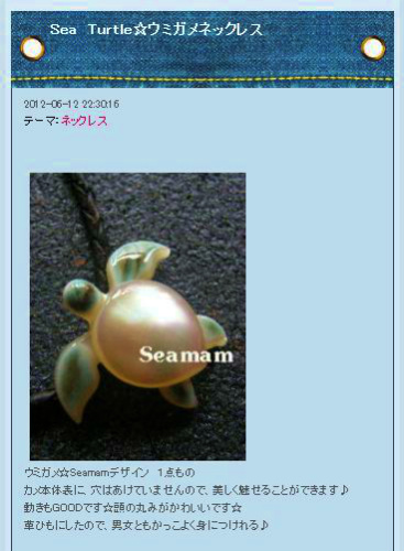ウミガメ☆ネックレス_e0028387_1818264.jpg