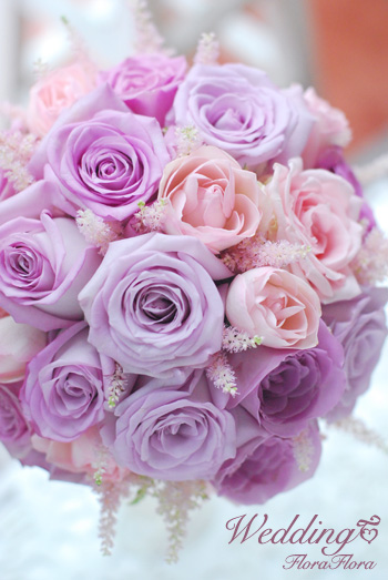 紫のバラ パシフィックブルー のウェディングブーケ To ホテルニューオータニ様 Floraflora Precious Flowers ウェディングブーケ会場装花 フラワースクール