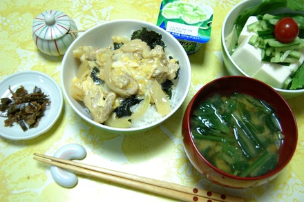 夕食に親子丼_e0221359_12221860.jpg