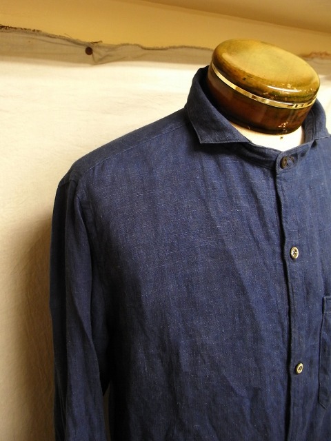classic frenchwork linen shirt　本藍_f0049745_17525492.jpg