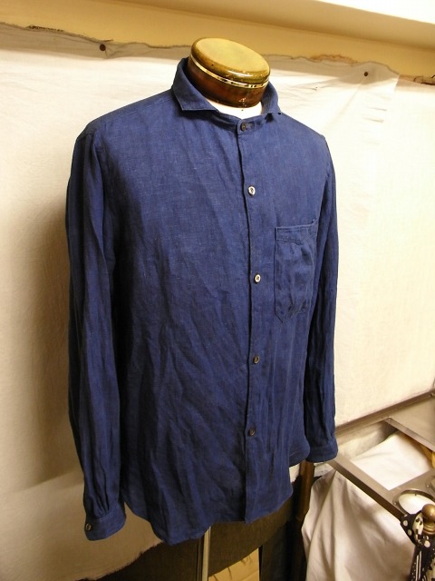 classic frenchwork linen shirt　本藍_f0049745_1753384.jpg