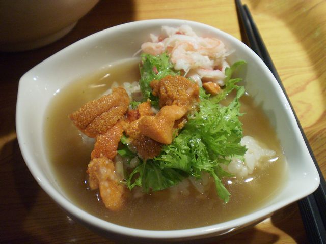 紅ずわい蟹と海老団子の手揉みつけ麺＋雲丹飯＠拳_a0117520_218344.jpg