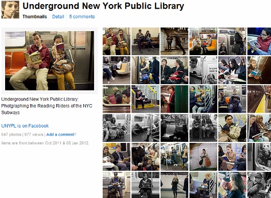 ニューヨークの地下鉄車内の読書風景ブログ Underground New York Public Library_b0007805_1149583.jpg