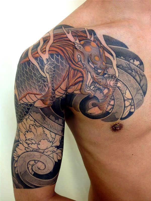 彫あい 最新刺青画像 麒麟 刺青 初代 彫あい 和彫り タトゥー 日本伝統刺青 新宿スタジオブログ