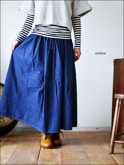 orslow [オアスロウ] DENIM GATHER LONG SKIRT [デニムギャザーロング ...