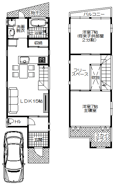 間取りプラン図 2階建て 間口2間 タカラの娘 ブログ by大阪でがんばってる 宝工務店 間取りプラン図 2階建て 間口2間 タカラの娘 ブログ by大阪でがんばってる 宝工務店