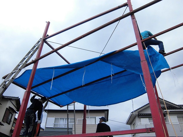 駿河台3丁目天王祭の「やぐら建て」_f0141310_7394570.jpg