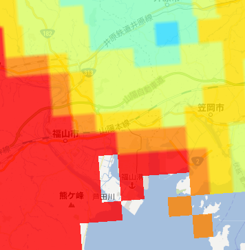 広島県大門から福山市の空間線量　工業地帯の沿道_e0254765_19341316.png