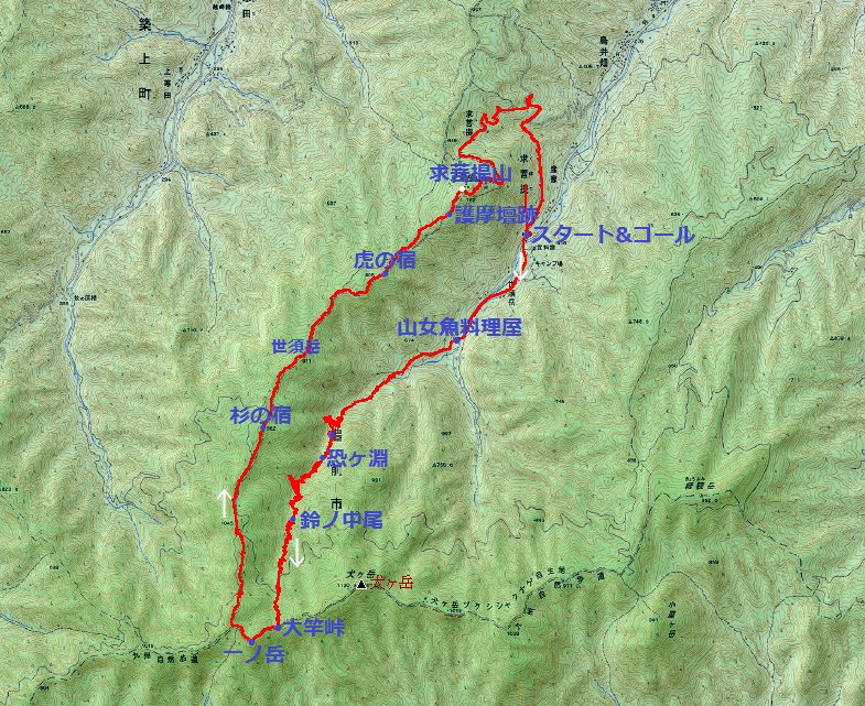 オオキツネノカミソリ咲く恐淵（おそろしぶち）～一ノ岳から求菩提山を周回　2012・7・22（日）_a0166196_2118503.jpg