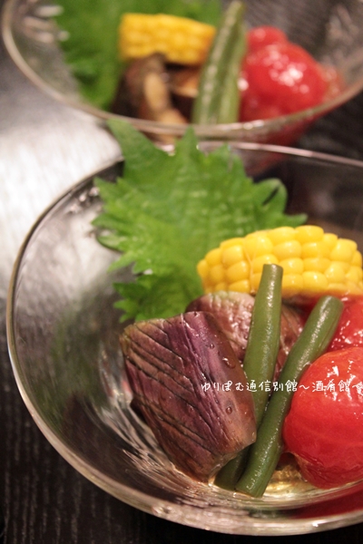 夏の薬膳涼菜、夏野菜の煮浸しと焼き浸しとトマトだしでひんやりトマトゼリー。_e0192461_13502868.jpg