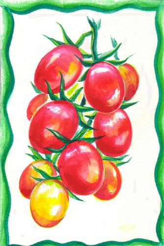トマトの絵を描きました ねこや食堂日記