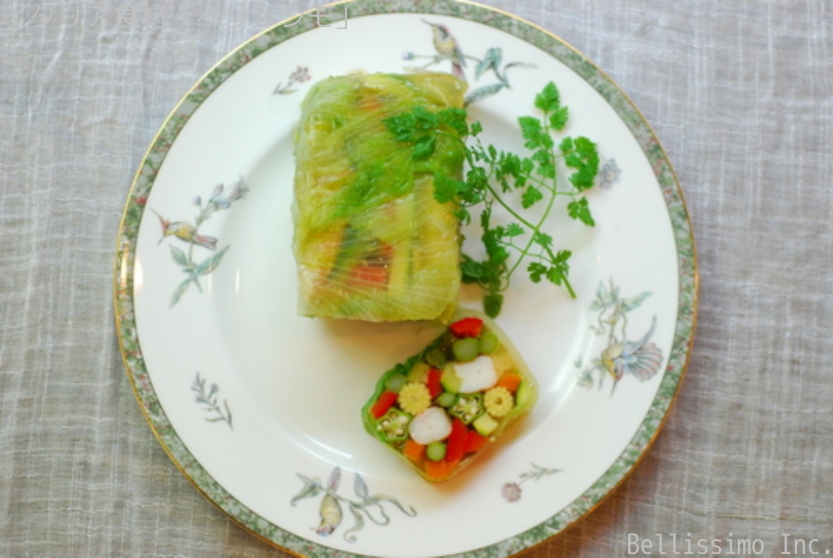 カラフルなパーティメニュー！海老と野菜のゼリー寄せ_c0003150_0193636.jpg