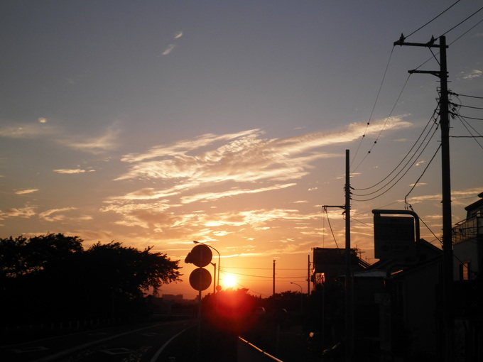 晩夏、多摩川の夕陽_c0200971_21272527.jpg
