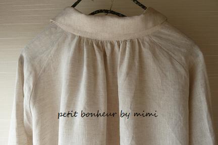 スキッパーカラープルオーバーシャツ linen chambray : petit bonheur 