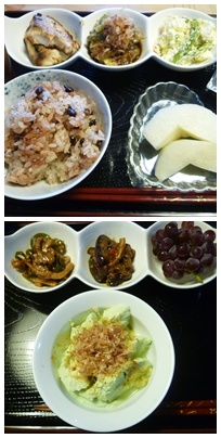 暑くて食欲も落ちるから、この程度のうちご飯でも許せる範囲かなぁ。。。_b0175688_22125324.jpg