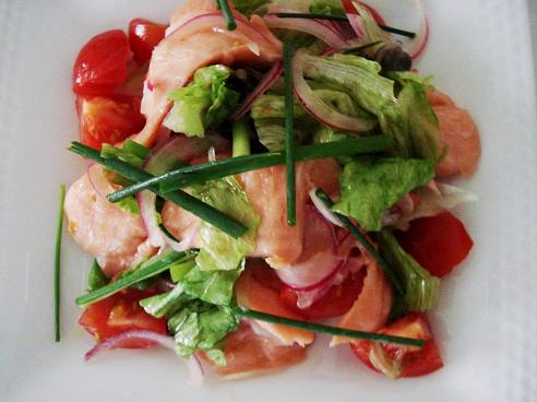 サーモンのマリネ サラダ仕立て*salmon marined salad_d0269832_1495354.jpg