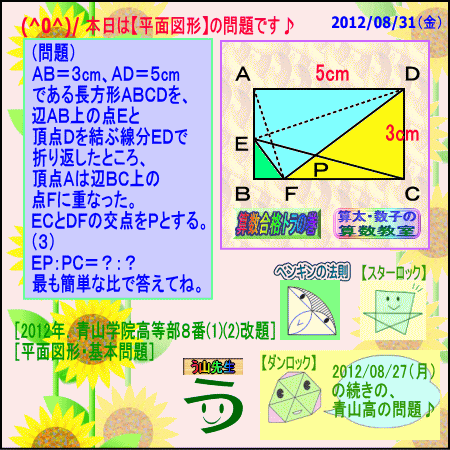 ［算数合格］【算太・数子】（平面図形）『青山学院高等部２０１１年』その２_a0043204_0454122.gif