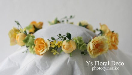 鮮やかな黄色のドレスに 黄色いお花の花冠_b0113510_2338937.jpg