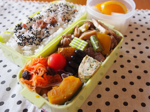 豚とキノコのバルサミコ炒め弁当　2012.9.11_d0267341_823567.jpg