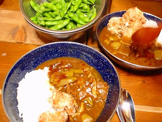 12.09.11.(火)　ザンギカレーライス、枝豆_b0052375_915510.jpg