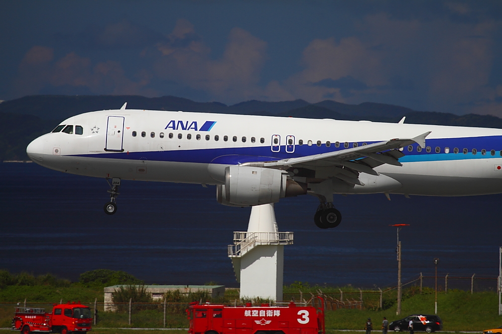 ANA A320 自衛隊の消防車と一緒に_e0204891_16325838.jpg