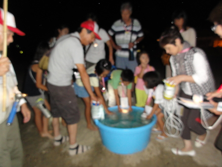 「青白く光るウミホタルわくわく観察会2012」 in せんなん里海公園_c0108460_1582794.jpg