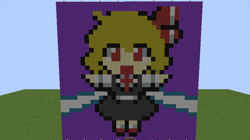 マイクラでドット絵制作 紅魔郷組完成 十六夜の月明かり Scarlet Sister S