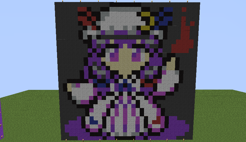 マイクラでドット絵制作 紅魔郷組完成 十六夜の月明かり Scarlet Sister S