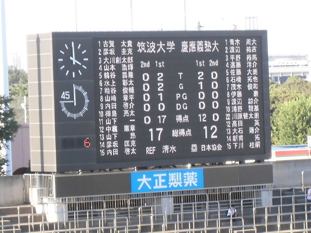 関東大学ラグビー慶応VS筑波を観戦 「残念!」_f0141310_89285.jpg