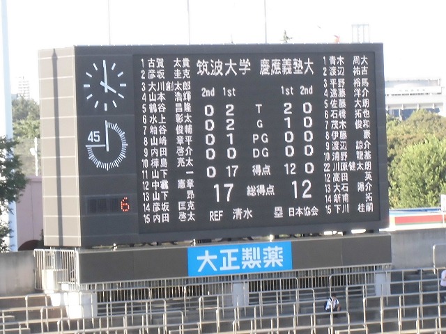 関東大学ラグビー慶応VS筑波を観戦　「残念！」_f0141310_89285.jpg