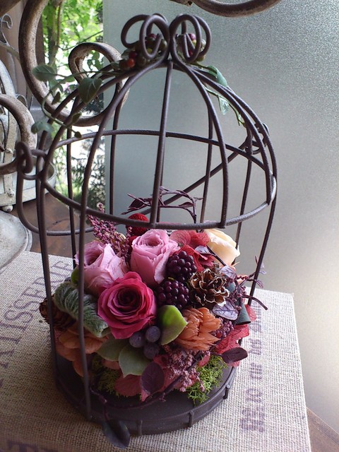 秋色鳥かごアレンジ♪レッスン_e0128024_2373020.jpg