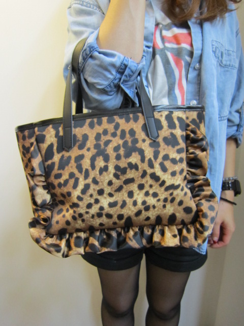 クーラ / COOLA    レオパード フリルトートBAG_e0076692_20125548.jpg