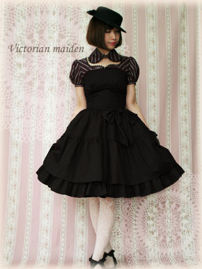 Victorian maiden】シアーチェックフリルロングドレス アイボリー
